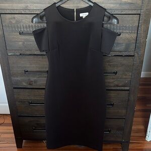 Calvin Klein Black Mini Dress with Cold Shoulder